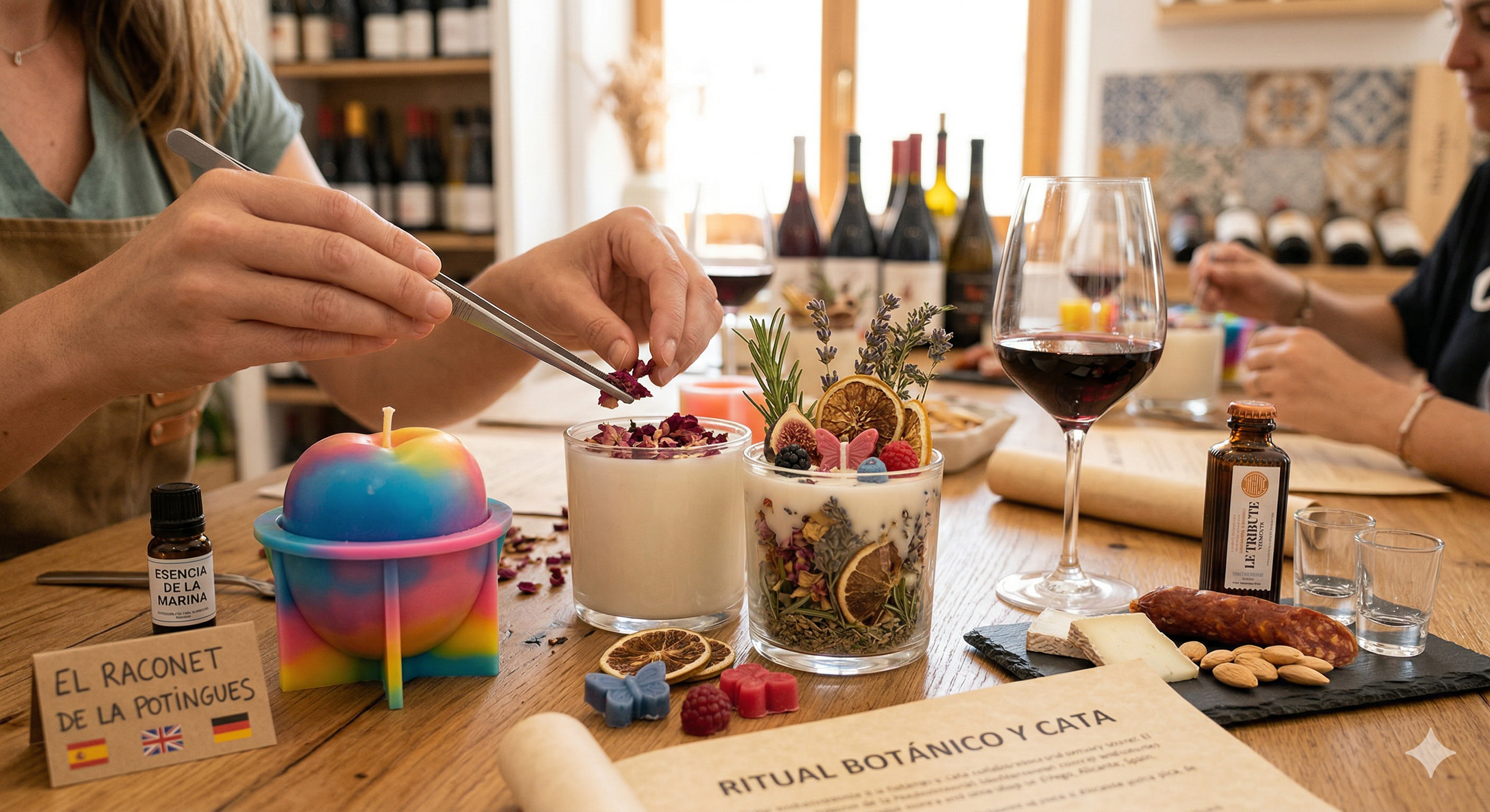 Velas & Varietales: Experiencia de Creación Botánica y Cata de Vinos